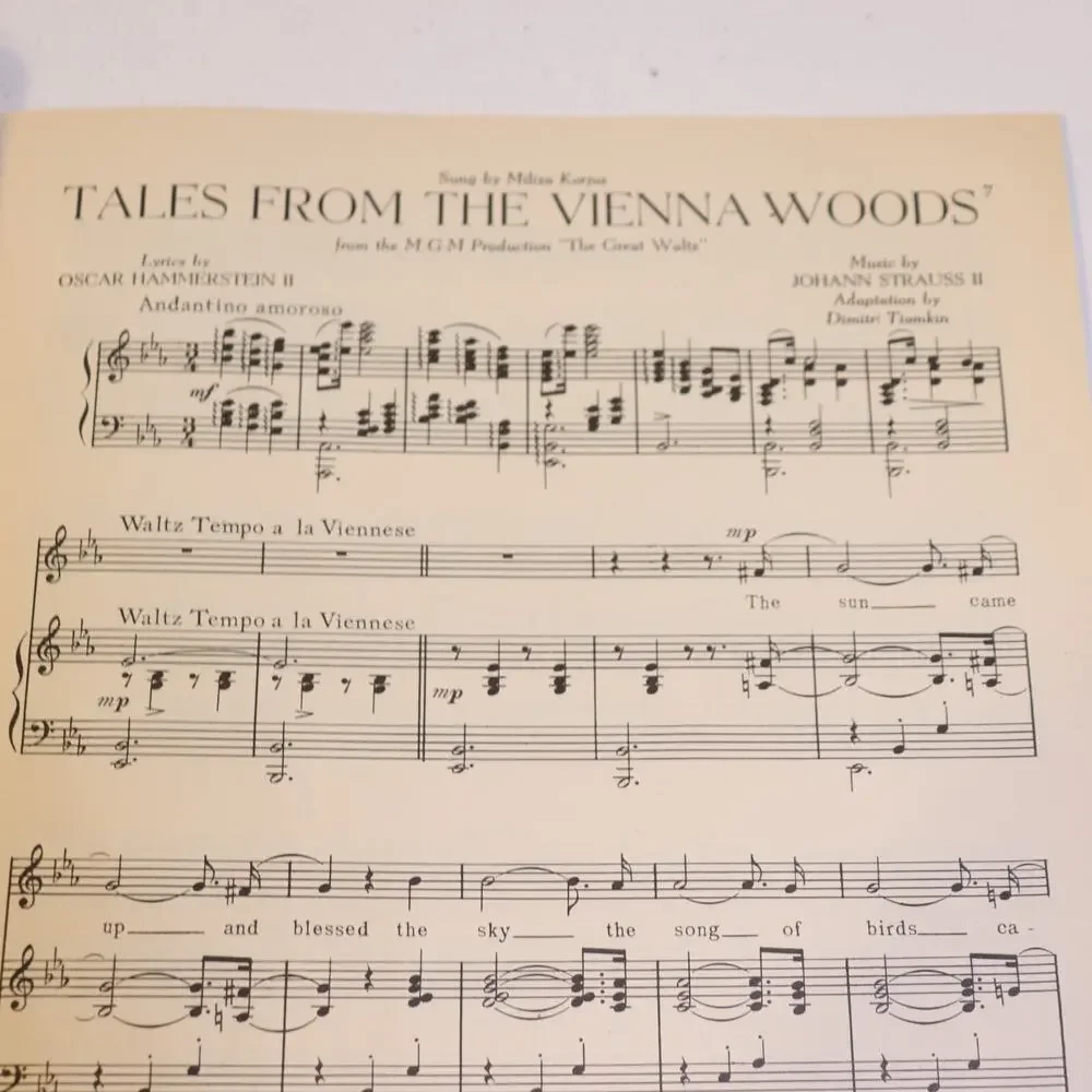 The Great Waltz Souvenir Album Songbook Sheet Music Hammerstein Strauss 1944